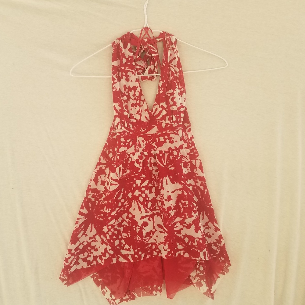 MICHAEL Michael Kors Red / Cream Print Halter Top